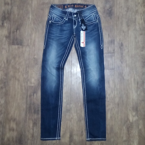 Rock Revival Women's 26 Scarlet Skinny Embellished Rhinestones NWT - Picture 3 of 8